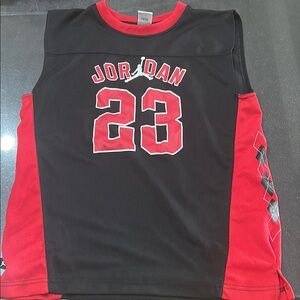 Jordan Black and Red Sleeveless Jersey